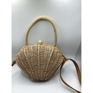 New Shell-shaped Crossbody Bag for Women One-shoulder Straw Rattan Beach Bag